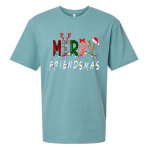 Merry Friendsmas Friends Christmas Matching Xmas Gifts Black Sueded Cloud Jersey T-Shirt