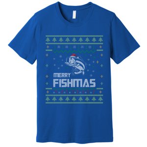 Merry Fishmas Funny Tree Fish Fishing Ugly Christmas Meaningful Gift Premium T-Shirt