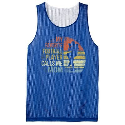 My Favorite Football Player Calls Me Mom Cool Gift Mama Funny Gift Mesh Reversible Basketball Jersey Tank