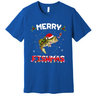 Merry Fishmas Funny Fishing Christmas Pajama Fisher Xmas Gift Premium T-Shirt