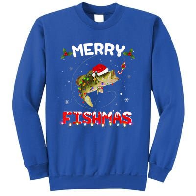 Merry Fishmas Funny Fishing Christmas Pajama Fisher Xmas Gift Tall Sweatshirt