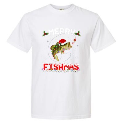 Merry Fishmas Funny Fishing Christmas Pajama Fisher Xmas Gift Garment-Dyed Heavyweight T-Shirt