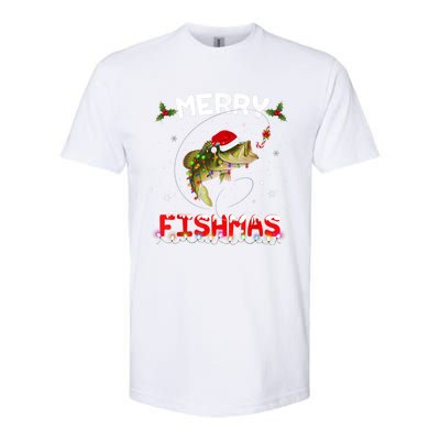 Merry Fishmas Funny Fishing Christmas Pajama Fisher Xmas Gift Softstyle CVC T-Shirt