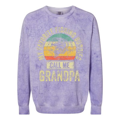 My Favorite Fishing Buddies Call Me Grandpa Fisherman Colorblast Crewneck Sweatshirt