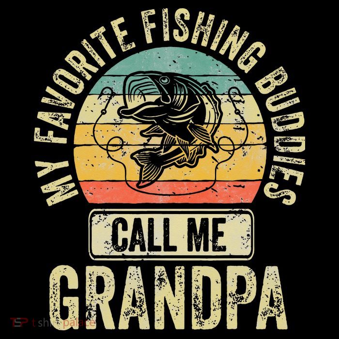 My Favorite Fishing Buddies Call Me Grandpa Fisherman Stripe Pom Pom Beanie