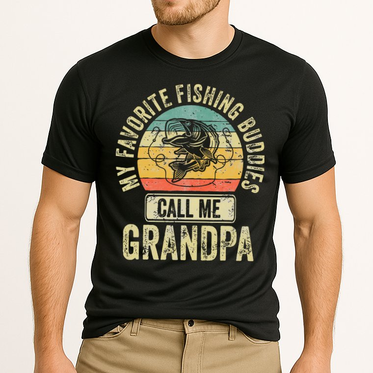 My Favorite Fishing Buddies Call Me Grandpa Fisherman Performance Shirt