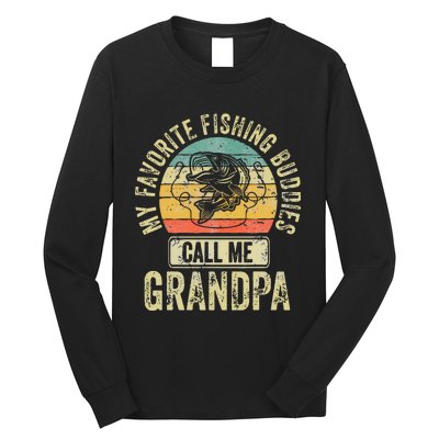 My Favorite Fishing Buddies Call Me Grandpa Fisherman Long Sleeve Shirt