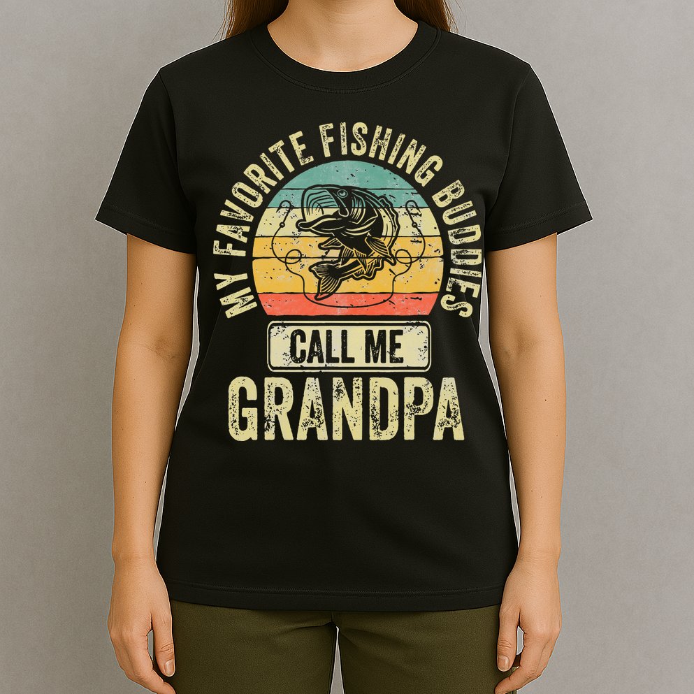 My Favorite Fishing Buddies Call Me Grandpa Fisherman T-Shirt