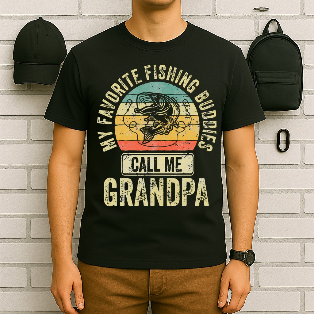 My Favorite Fishing Buddies Call Me Grandpa Fisherman T-Shirt