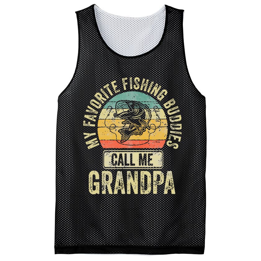 My Favorite Fishing Buddies Call Me Grandpa Fisherman Mesh Reversible Basketball Jersey Tank