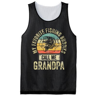 My Favorite Fishing Buddies Call Me Grandpa Fisherman Mesh Reversible Basketball Jersey Tank