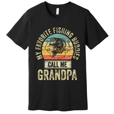 My Favorite Fishing Buddies Call Me Grandpa Fisherman Premium T-Shirt