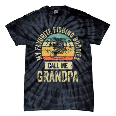 My Favorite Fishing Buddies Call Me Grandpa Fisherman Tie-Dye T-Shirt