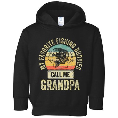 My Favorite Fishing Buddies Call Me Grandpa Fisherman Toddler Hoodie