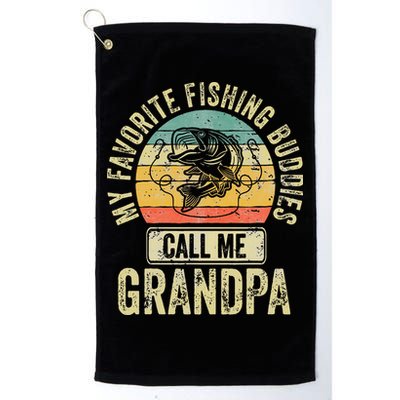 My Favorite Fishing Buddies Call Me Grandpa Fisherman Golf Towel