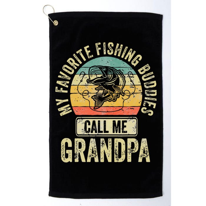 My Favorite Fishing Buddies Call Me Grandpa Fisherman Golf Towel