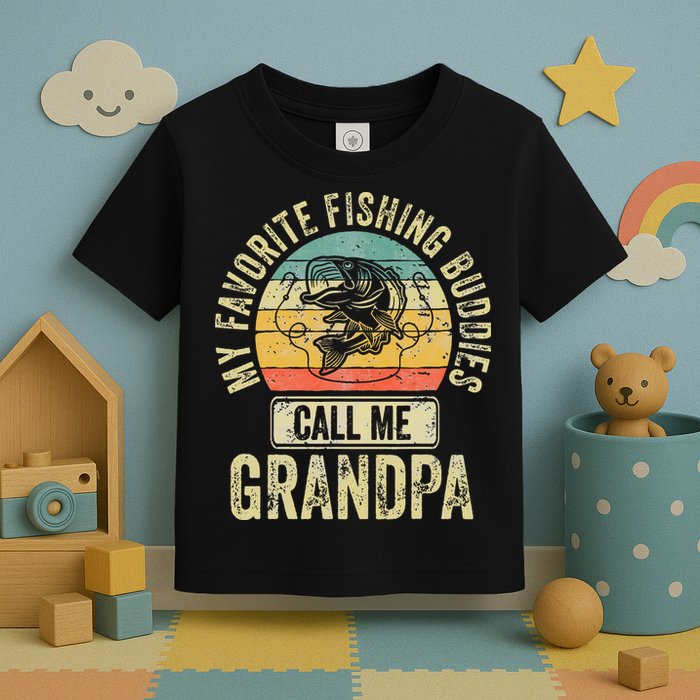 My Favorite Fishing Buddies Call Me Grandpa Fisherman Toddler T-Shirt