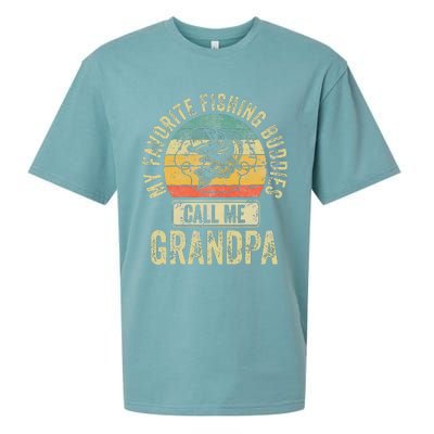 My Favorite Fishing Buddies Call Me Grandpa Fisherman Sueded Cloud Jersey T-Shirt