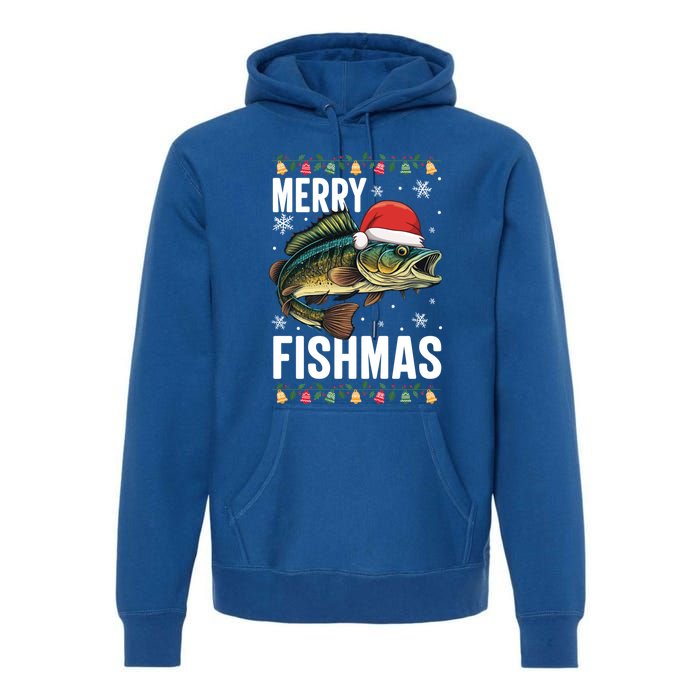 Merry Fishmas Funny Fishing Christmas Pajama Fishers Xmas Gift Premium Hoodie