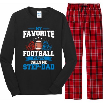 My Favorite Football Player Calls Me Stepcool Giftdad Stepdad Gift Long Sleeve Pajama Set