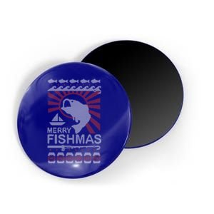 Merry Fishmas Funny Fishing Ugly Christmas Gift Magnet