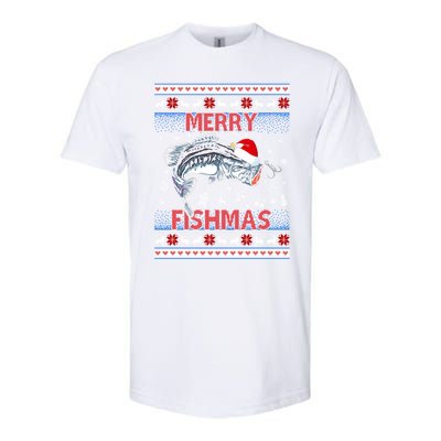 Merry Fishmas Funny Merry Fishmas Fisher Christmas Costume Gift Softstyle® CVC T-Shirt