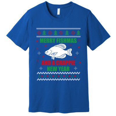 Merry Fishmas Fishing Funny Xmas Crappie For Fisher Gift Premium T-Shirt