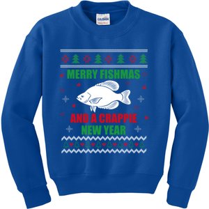 Merry Fishmas Fishing Funny Xmas Crappie For Fisher Gift Kids Sweatshirt