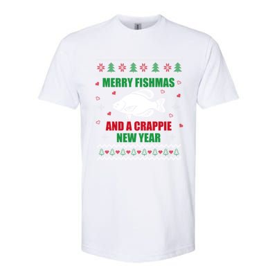 Merry Fishmas Fishing Funny Xmas Crappie For Fisher Gift Softstyle CVC T-Shirt