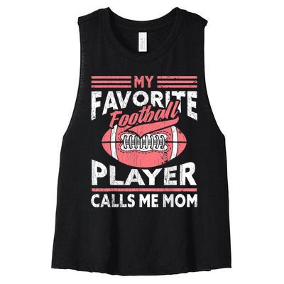 My Favorite Football Player Calls Me Mom Women's Racerback Cropped Tank