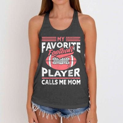 My Favorite Football Player Calls Me Mom Women's Knotted Racerback Tank