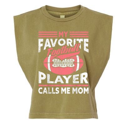 My Favorite Football Player Calls Me Mom Garment-Dyed Women's Muscle Tee