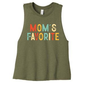 Moms Favorite Funny MomS Favorite Women's Racerback Cropped Tank