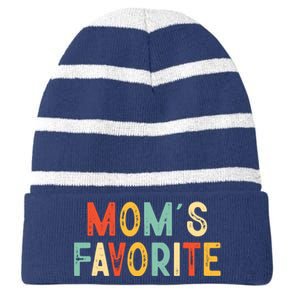 Moms Favorite Funny MomS Favorite Striped Beanie with Solid Band