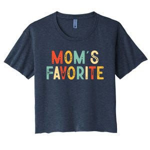 Moms Favorite Funny MomS Favorite Women's Crop Top Tee