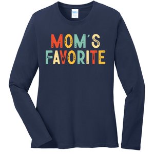 Moms Favorite Funny MomS Favorite Ladies Long Sleeve Shirt