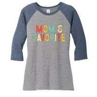 Moms Favorite Funny MomS Favorite Women's Tri-Blend 3/4-Sleeve Raglan Shirt