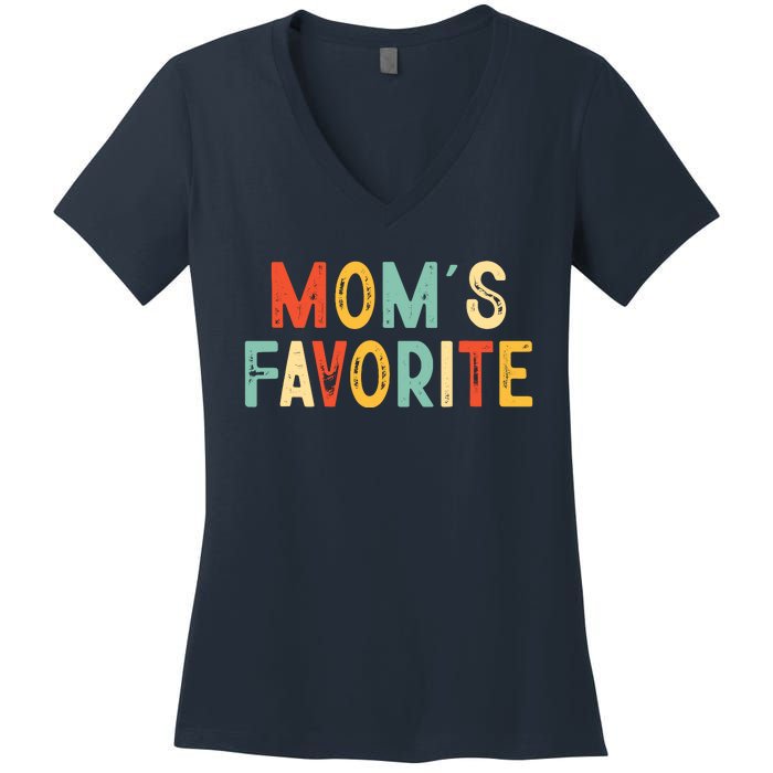 Moms Favorite Funny MomS Favorite Women's V-Neck T-Shirt