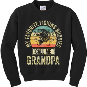 My Favorite Fishing Buddies Call Me Grandpa Fisherman Kids Sweatshirt