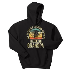 My Favorite Fishing Buddies Call Me Grandpa Fisherman Kids Hoodie