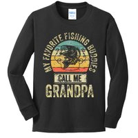 My Favorite Fishing Buddies Call Me Grandpa Fisherman Kids Long Sleeve Shirt