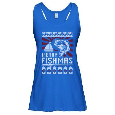 Merry Fishmas Fishing Ugly Merry Christmas Xmas Costume Gift Meaningful Gift Ladies Essential Flowy Tank