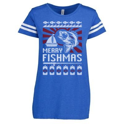 Merry Fishmas Fishing Ugly Merry Christmas Xmas Costume Gift Meaningful Gift Enza Ladies Jersey Football T-Shirt