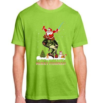 Merry Fishmas Fishing Santa Fish Fisher Christmas Great Gift Adult ChromaSoft Performance T-Shirt