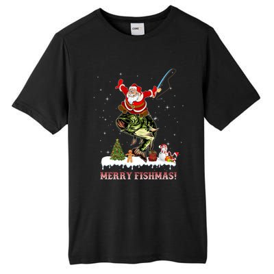 Merry Fishmas Fishing Santa Fish Fisher Christmas Great Gift Tall Fusion ChromaSoft Performance T-Shirt