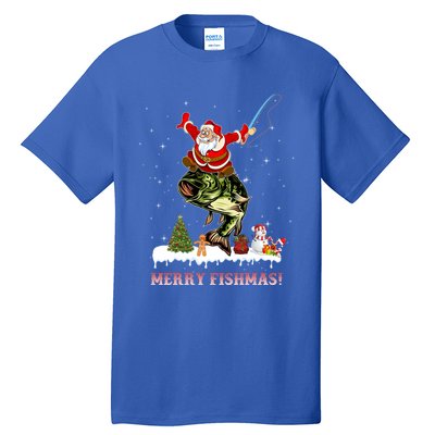 Merry Fishmas Fishing Santa Fish Fisher Christmas Great Gift Tall T-Shirt