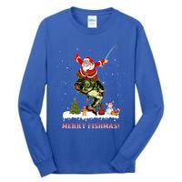 Merry Fishmas Fishing Santa Fish Fisher Christmas Great Gift Tall Long Sleeve T-Shirt