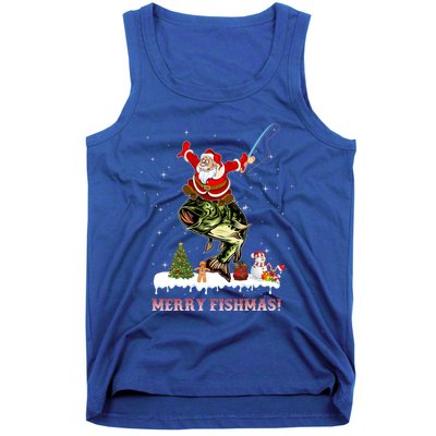 Merry Fishmas Fishing Santa Fish Fisher Christmas Great Gift Tank Top