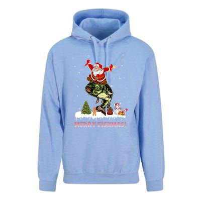 Merry Fishmas Fishing Santa Fish Fisher Christmas Great Gift Unisex Surf Hoodie