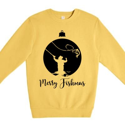 Merry Fishmas For Fisher And Anglers Gift Premium Crewneck Sweatshirt